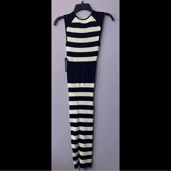 NY&Co Navy and White Striped Ribbed Tank Dress - Picture 2 of 5